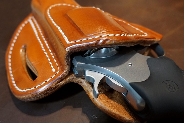 The gun in case. 